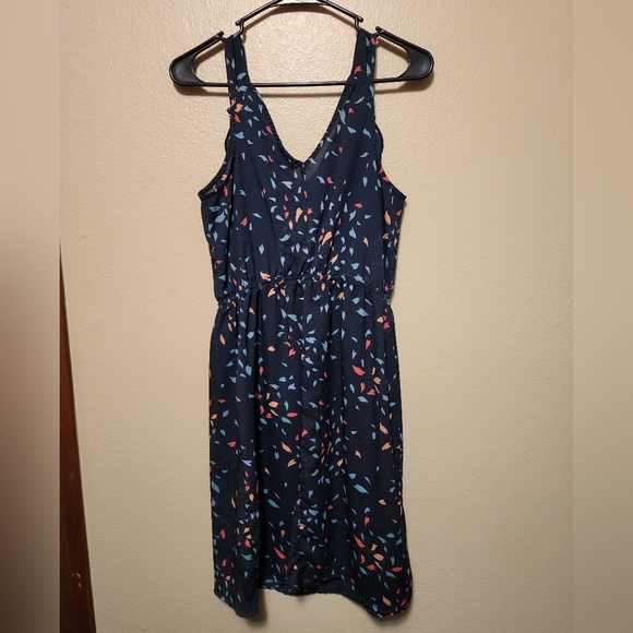 Navy Blue Ruffle Dress - Picture 2 of 3